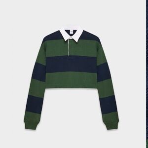 Aritzia Tna Mighty Cotton Parry Polo Longsleeve - XS 💚💙